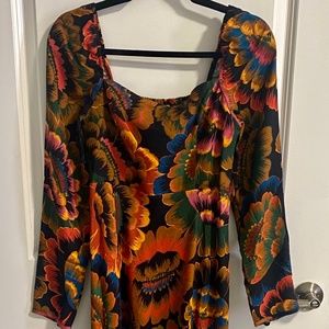 Colorful Flowers Midi Dress